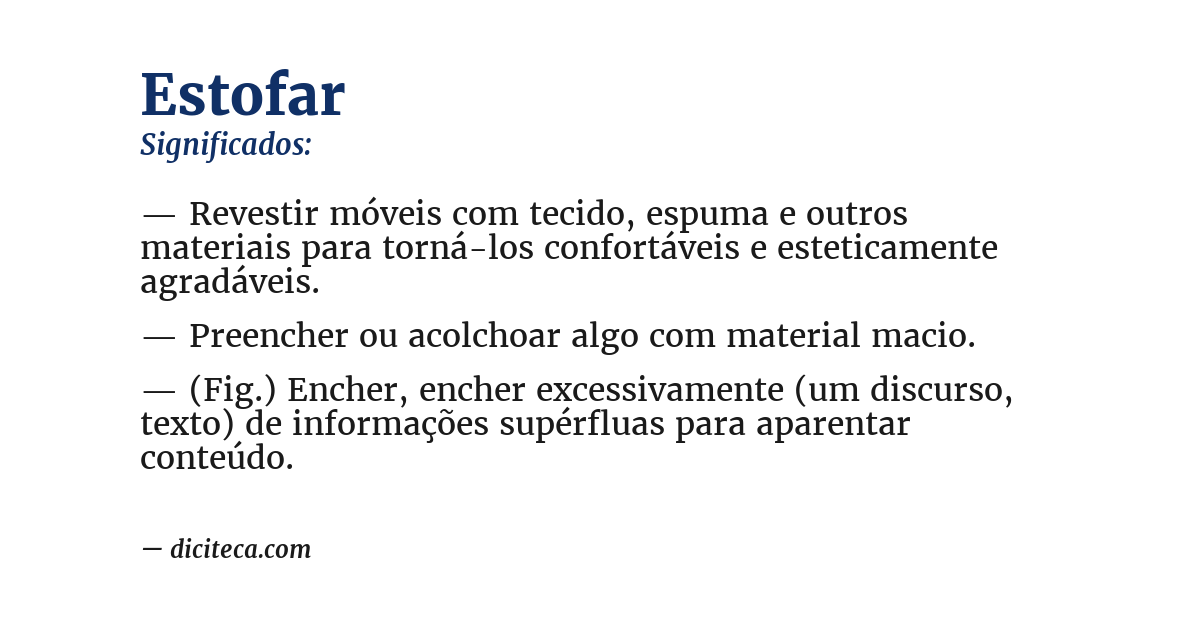 Significado de estofar