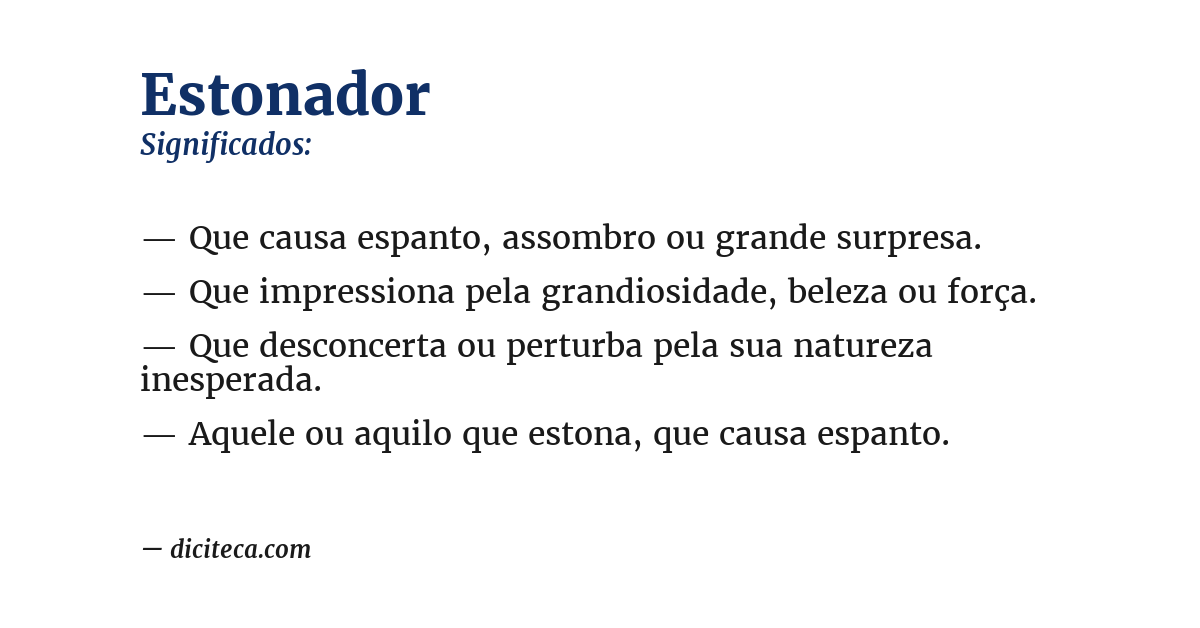 Significado de estonador