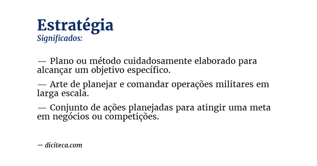 Significado de estratégia