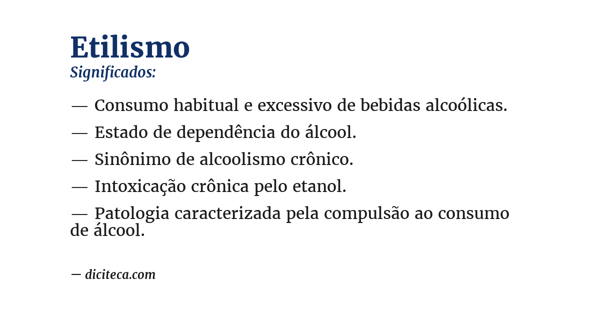 Significado de etilismo