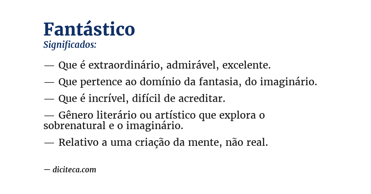 Significado de fantástico