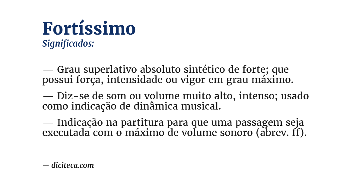 Significado de fortíssimo
