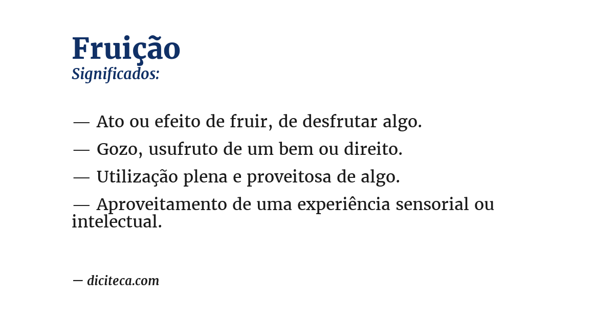 Significado de fruição