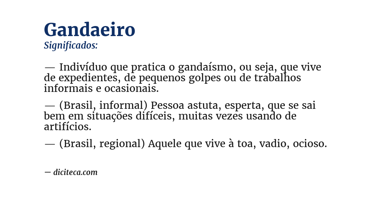 Significado de gandaeiro