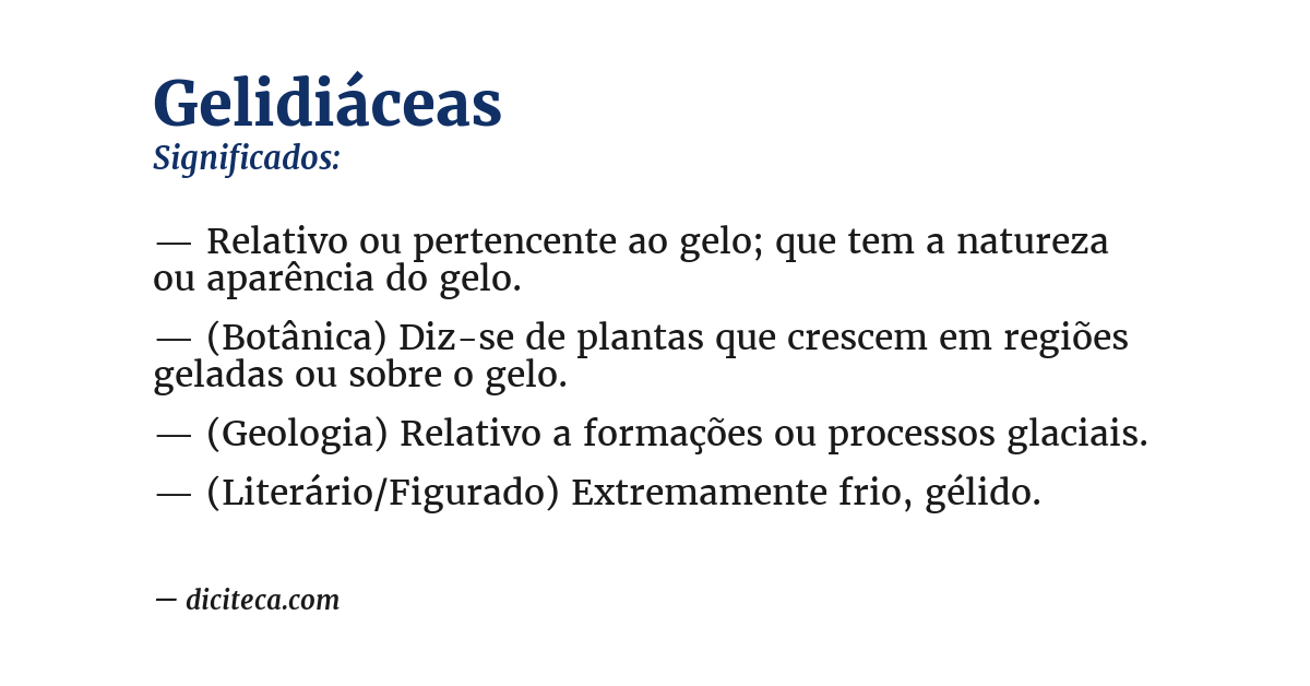 Significado de gelidiáceas