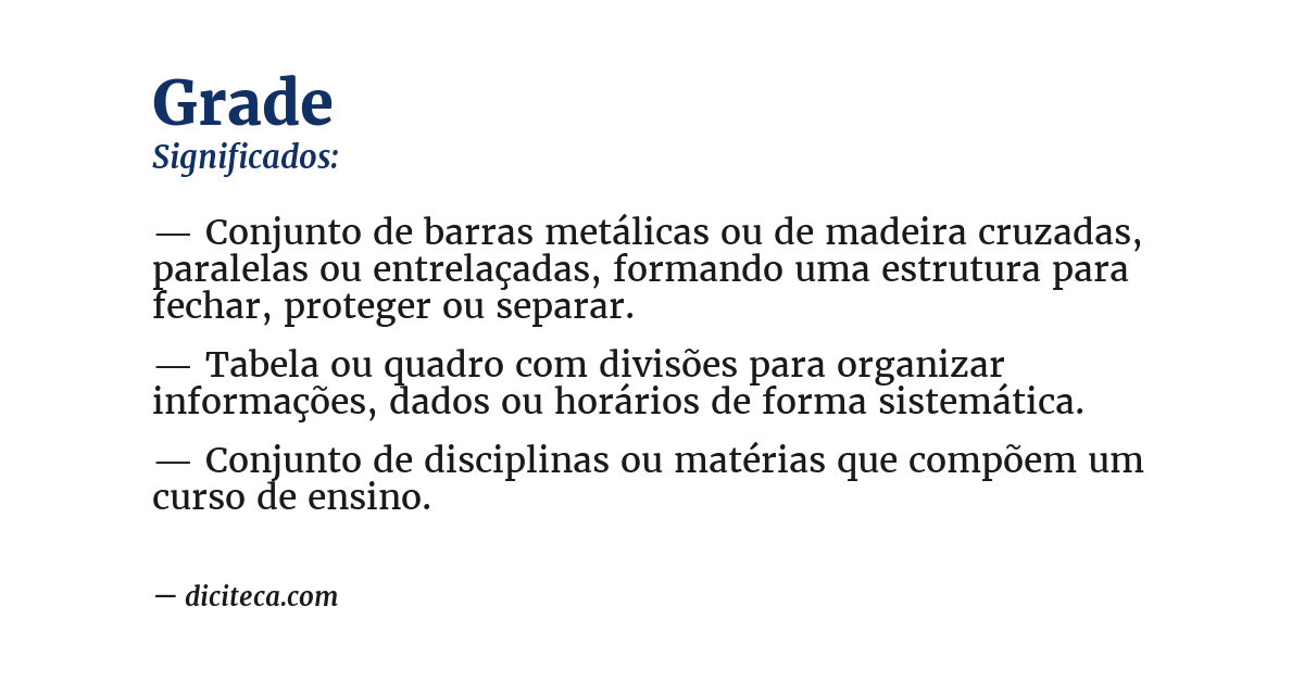 Significado de grade