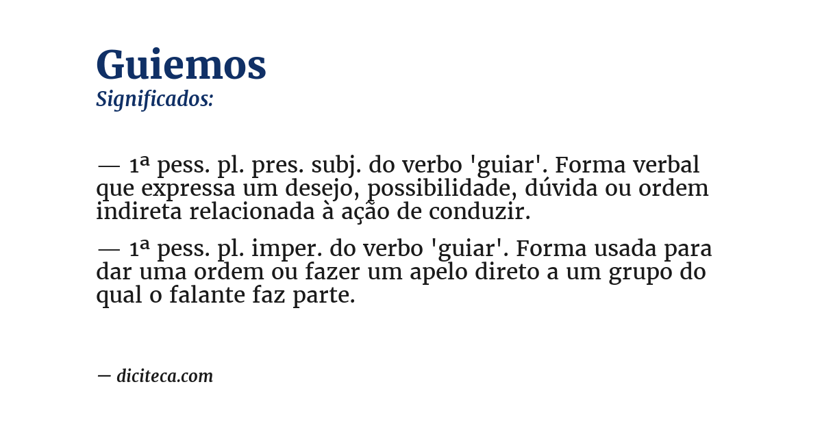Significado de guiemos