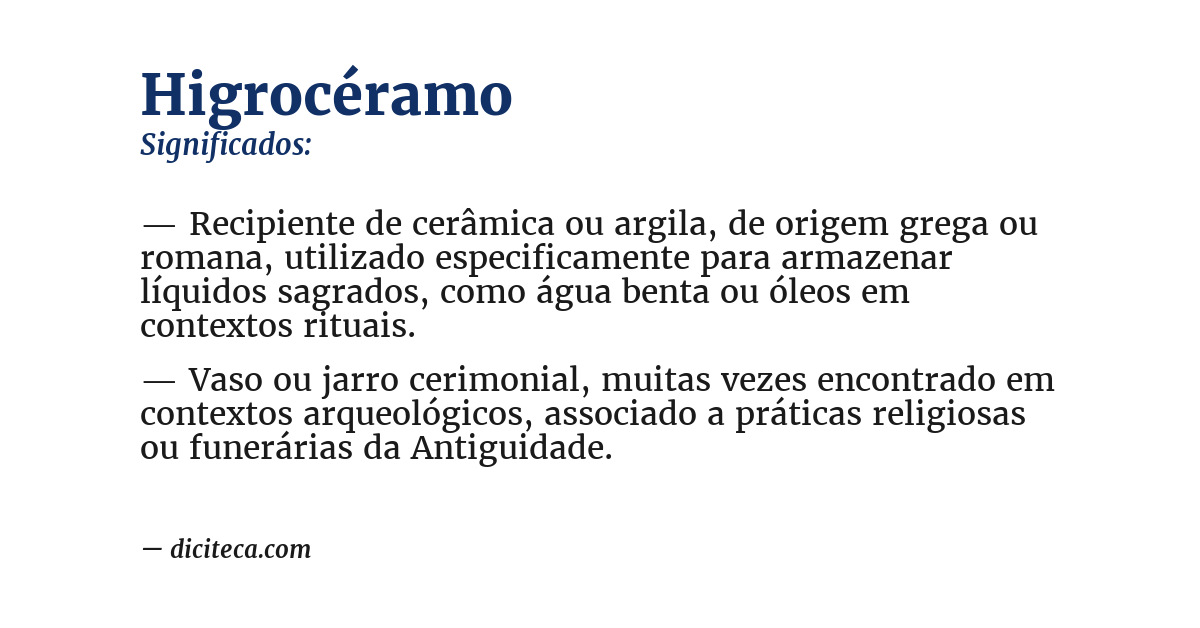 Significado de higrocéramo