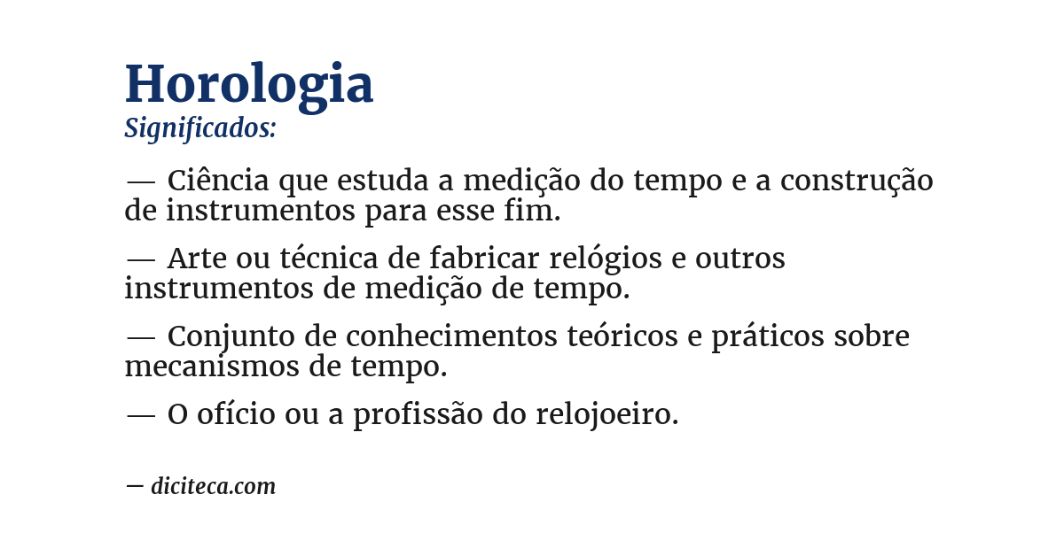 Significado de horologia