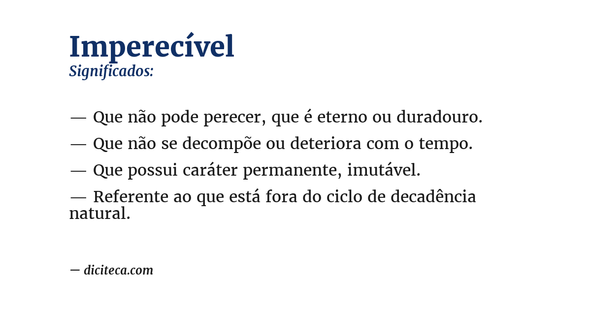 Significado de imperecível