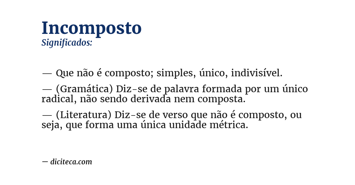 Significado de incomposto