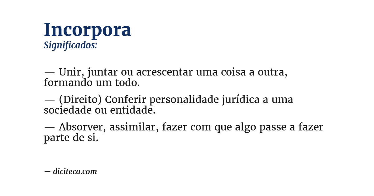 Significado de incorpora