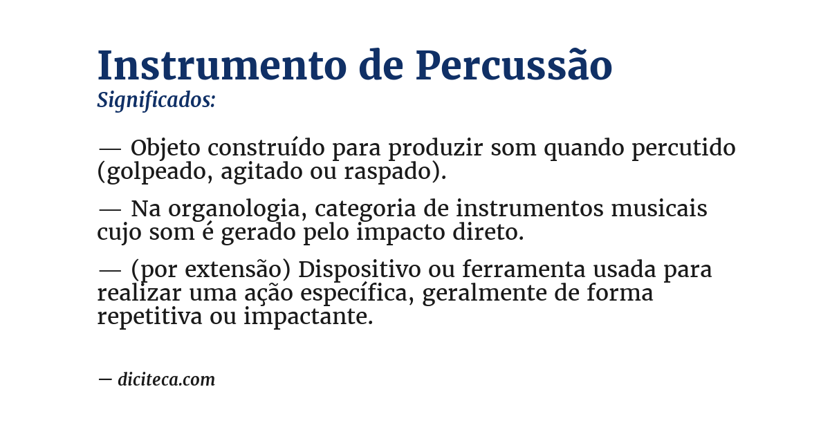Significado de instrumento de percussão