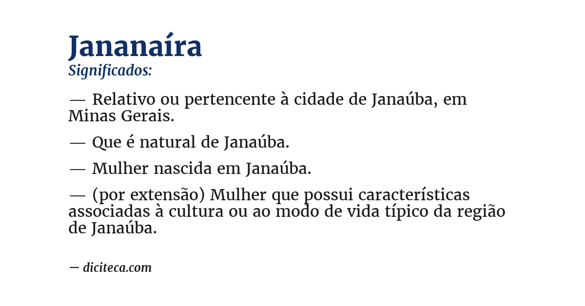 Significado de jananaíra