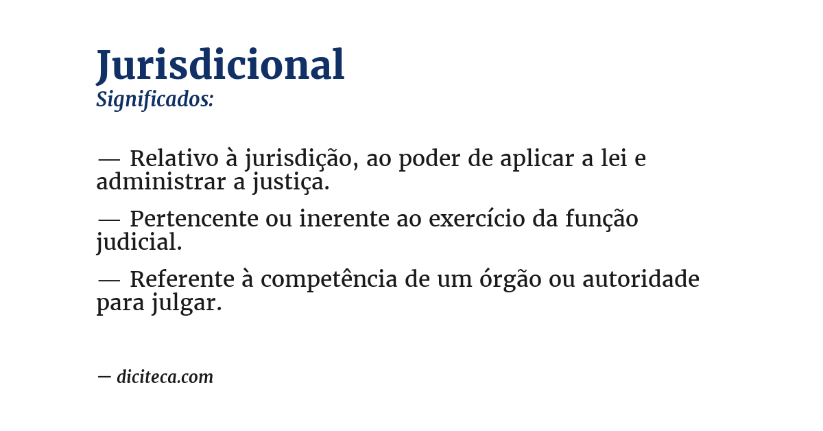 Significado de jurisdicional