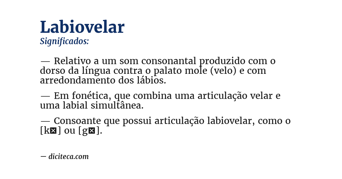 Significado de labiovelar