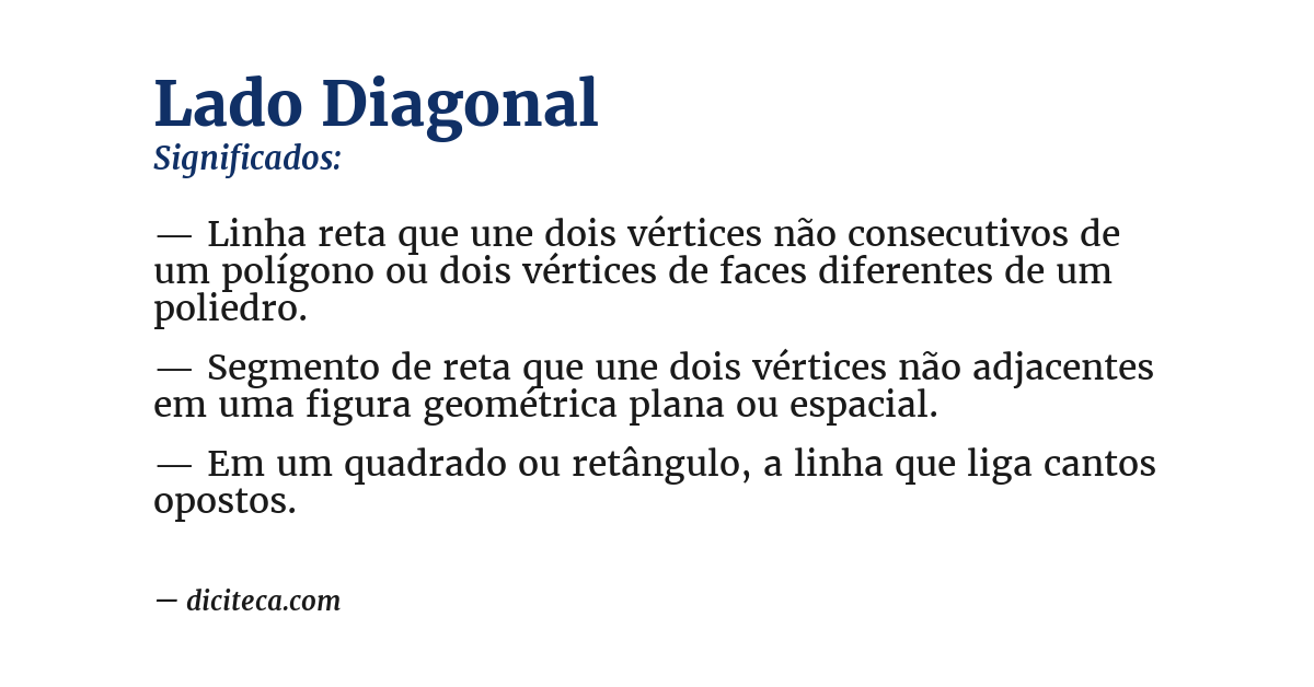 Significado de lado diagonal
