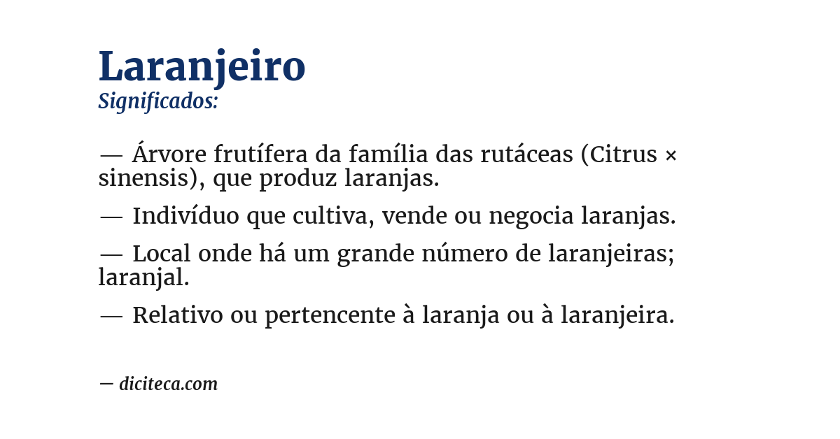 Significado de laranjeiro