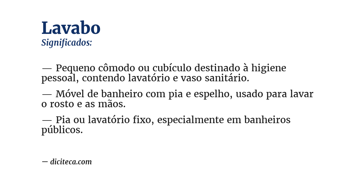 Significado de lavabo