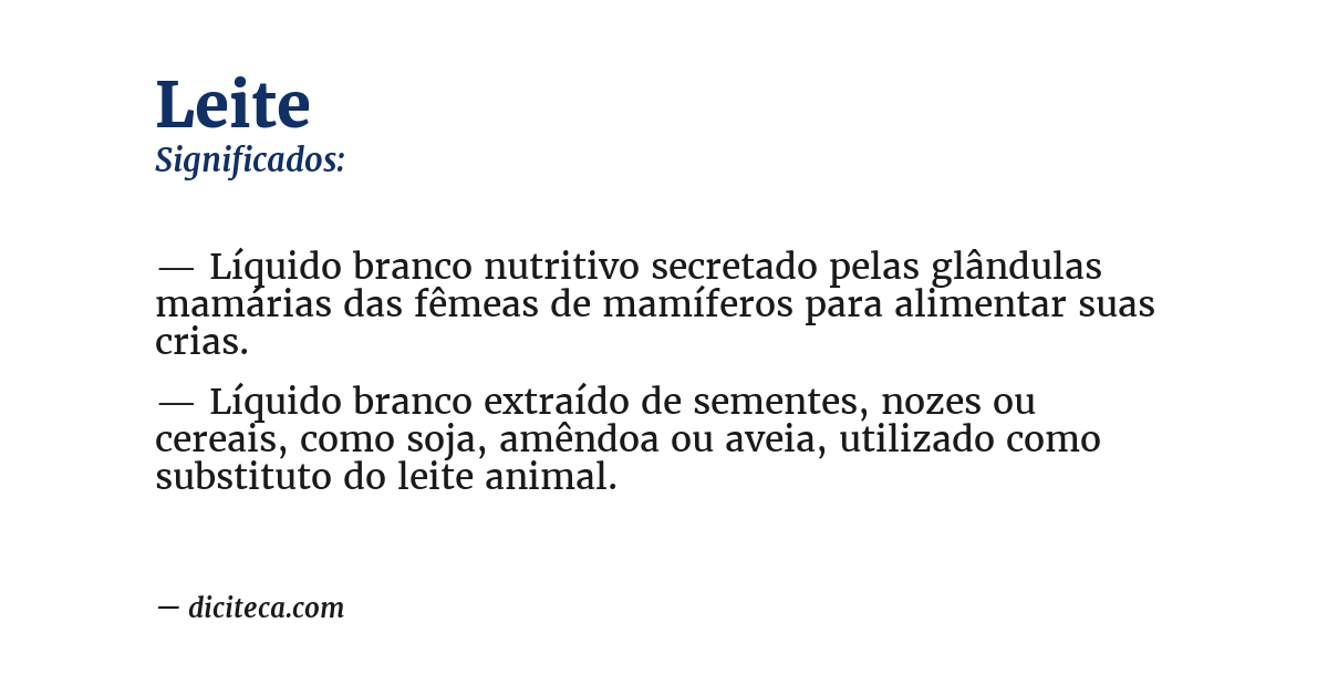 Significado de leite