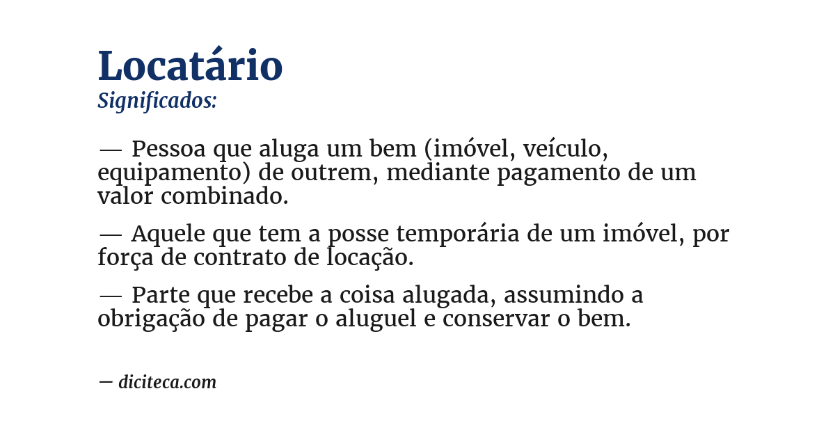 Significado de locatário