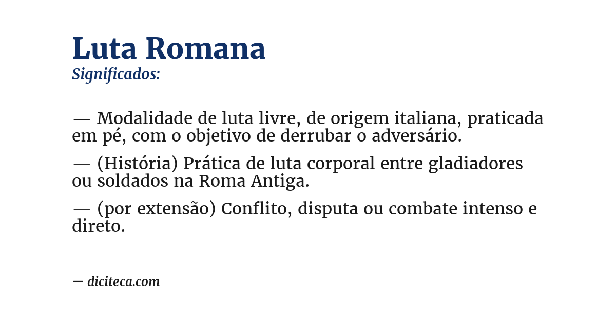 Significado de luta romana