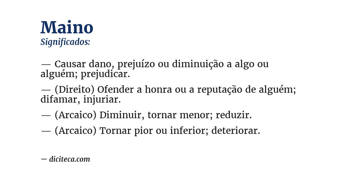 Significado de maino