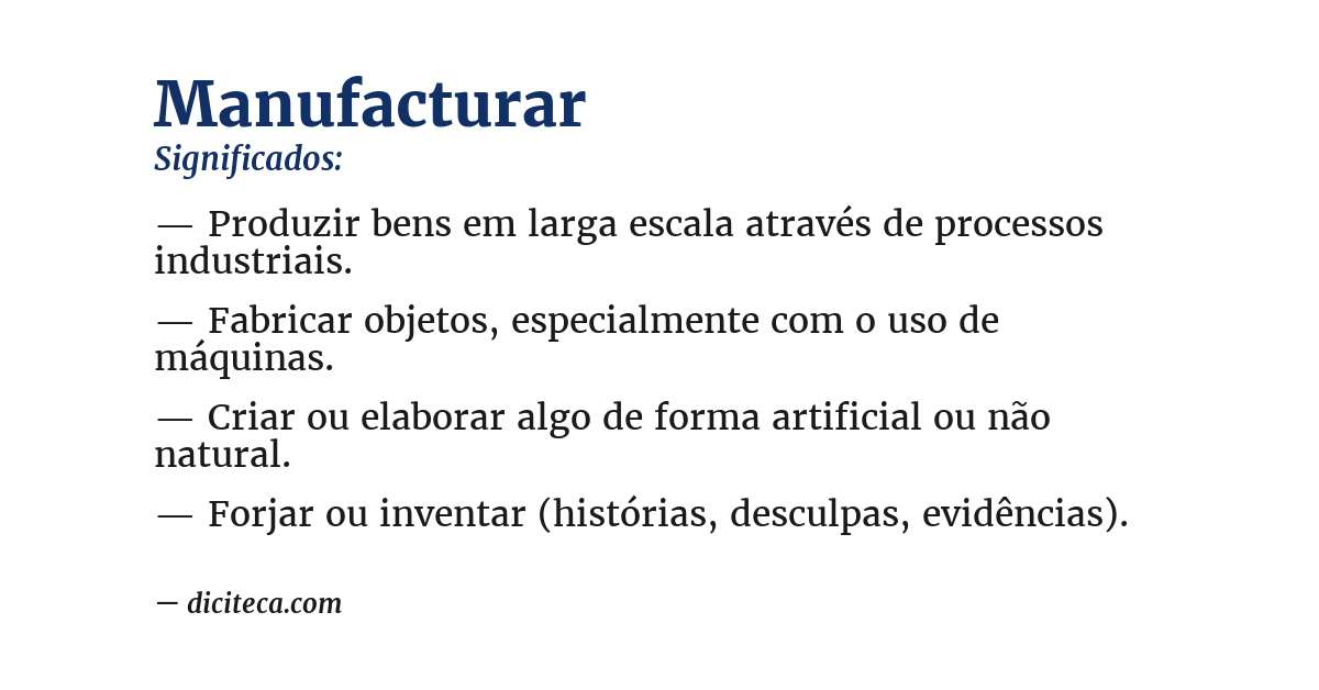 Significado de manufacturar