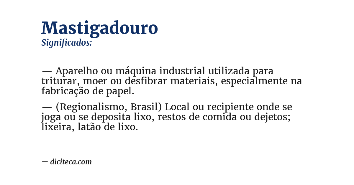 Significado de mastigadouro