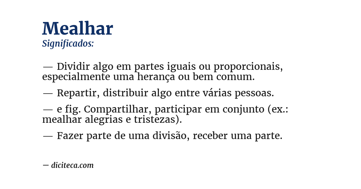 Significado de mealhar