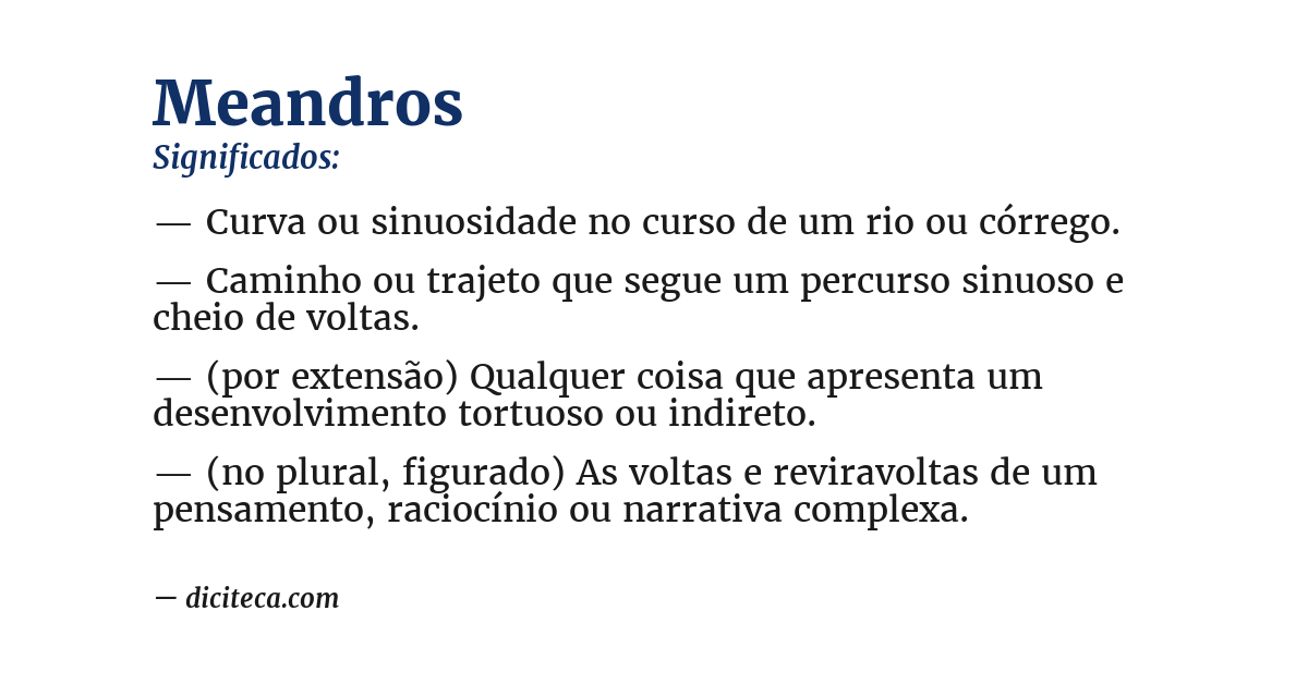 Significado de meandros