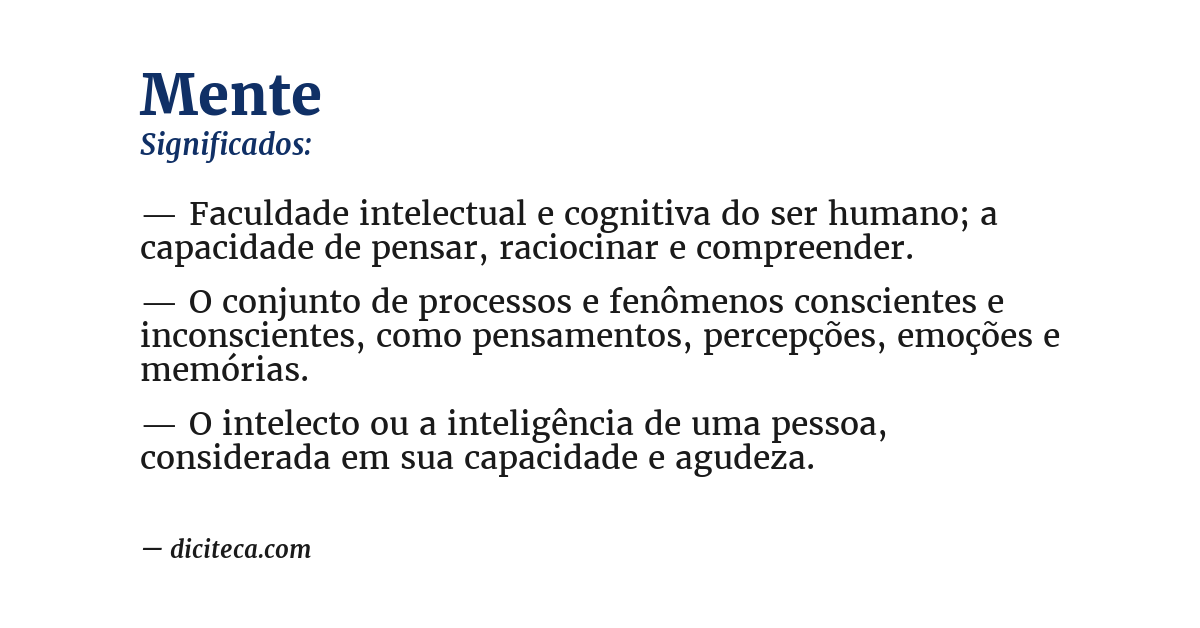 Significado de mente