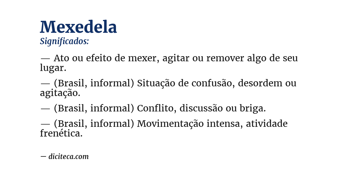 Significado de mexedela