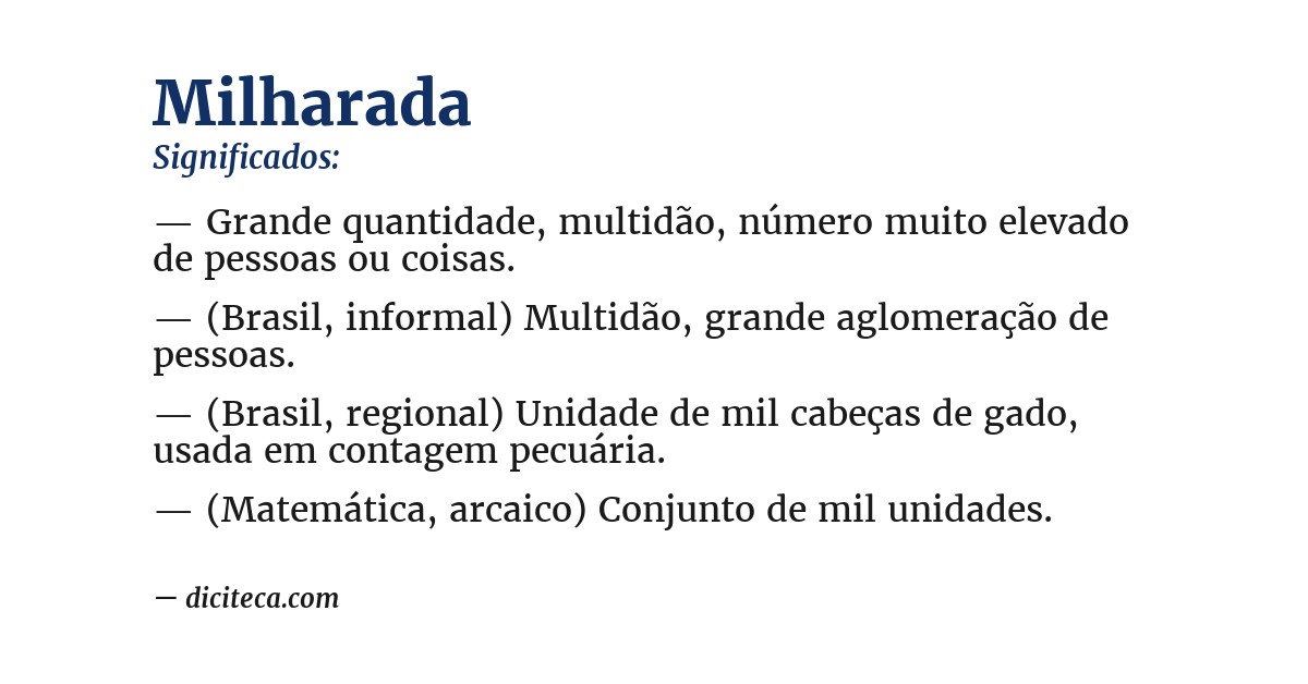 Significado de milharada
