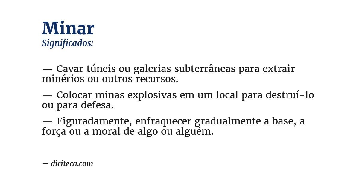 Significado de minar