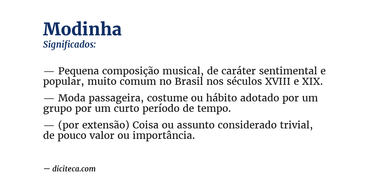 Significado de modinha