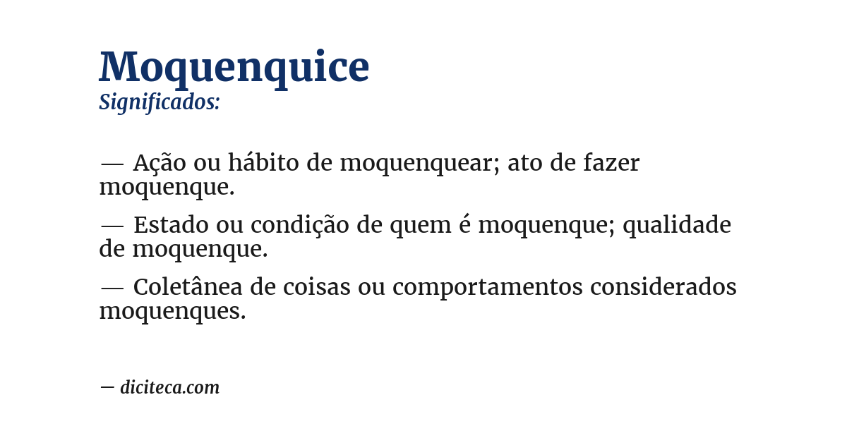Significado de moquenquice
