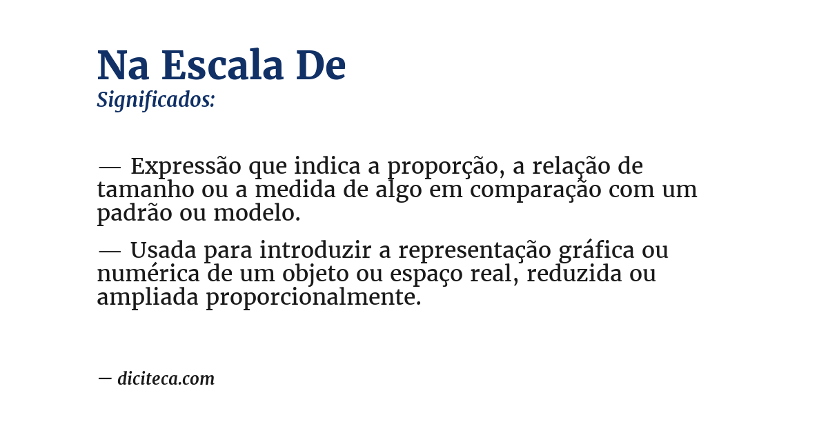 Significado de na escala de