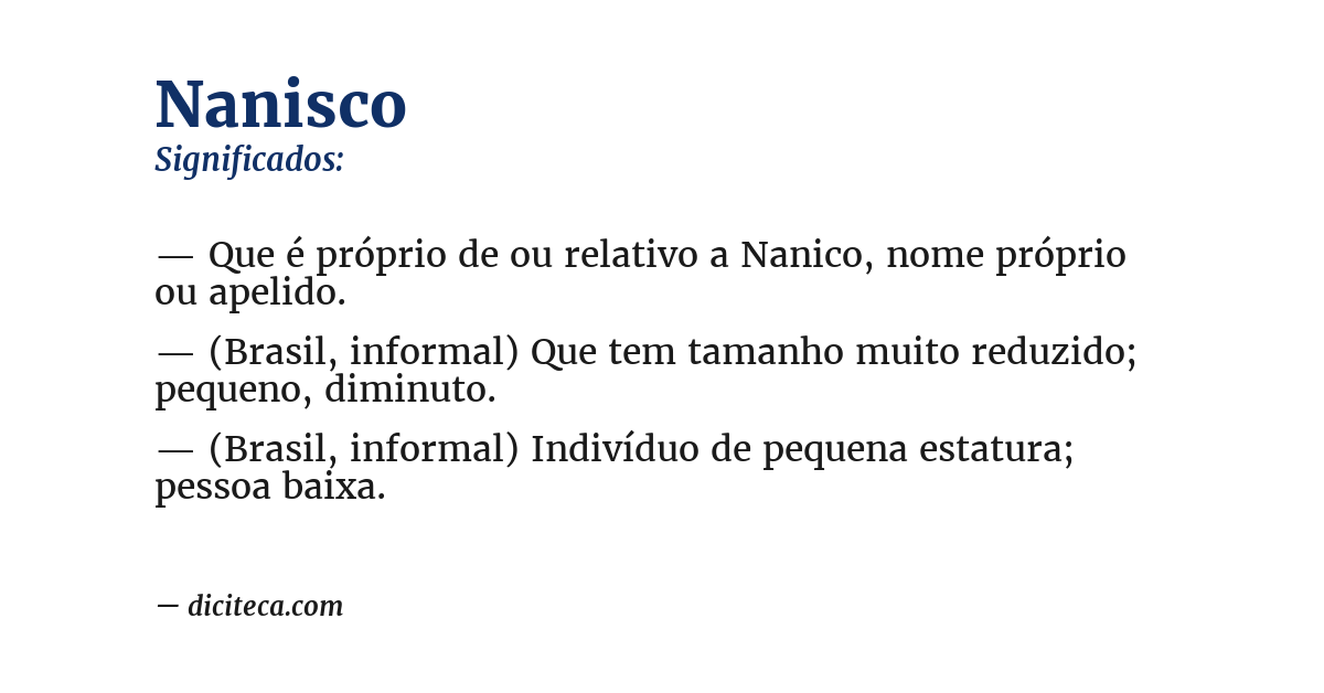 Significado de nanisco