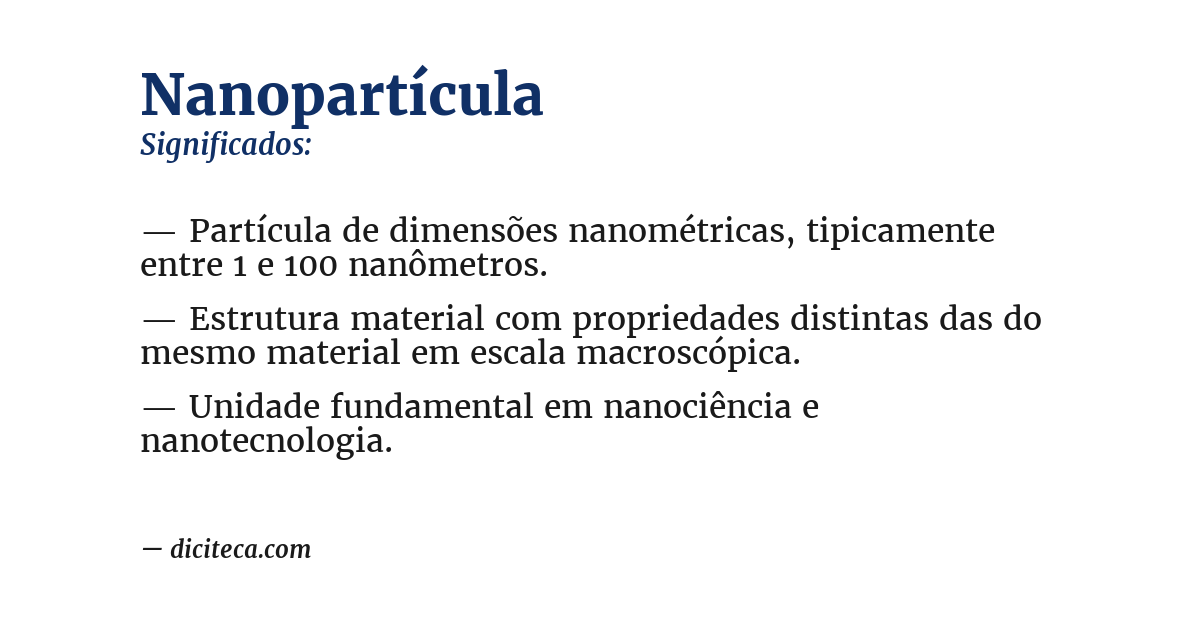 Significado de nanopartícula