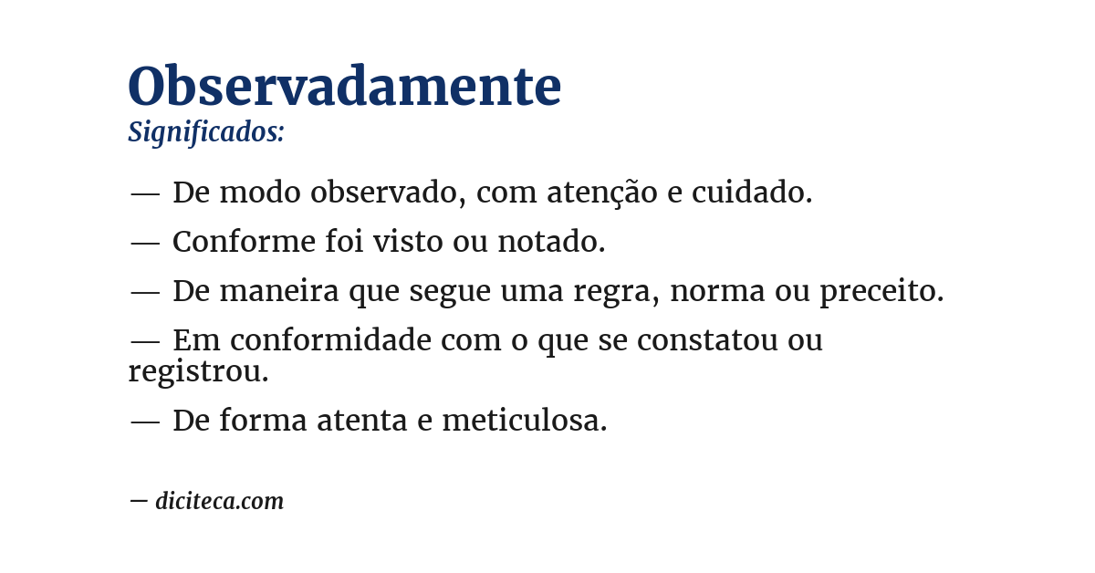 Significado de observadamente