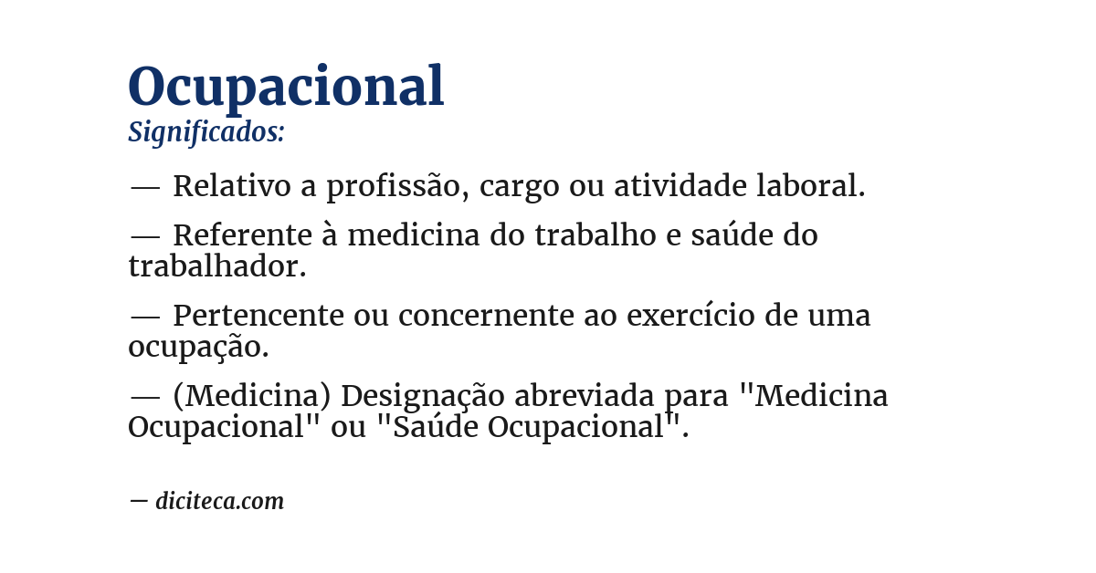 Significado de ocupacional