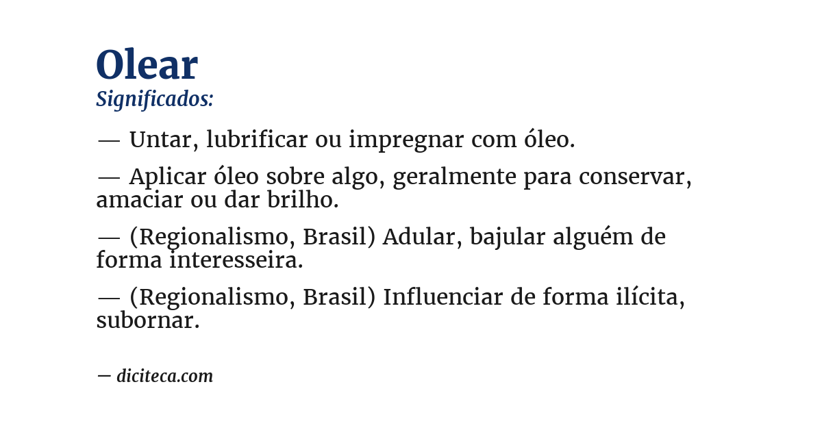 Significado de olear