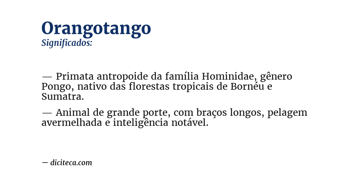 Significado de orangotango