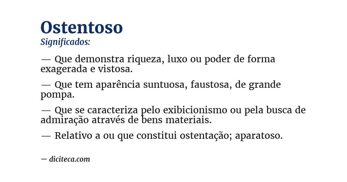 Significado de ostentoso