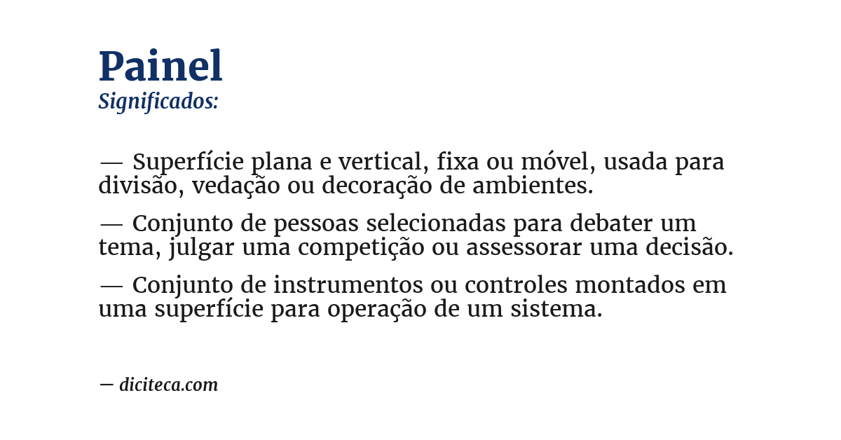 Significado de painel