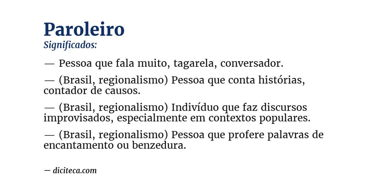 Significado de paroleiro