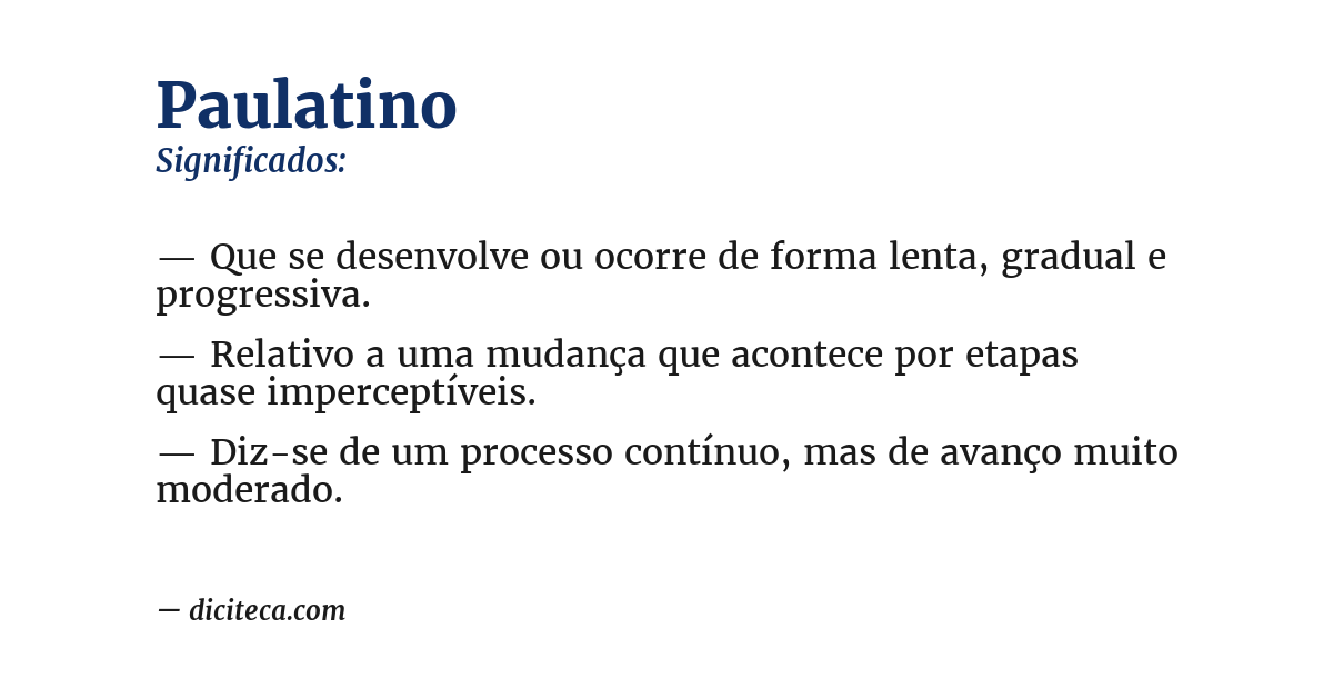 Significado de paulatino