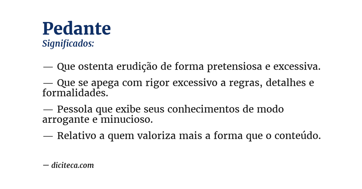 Significado de pedante