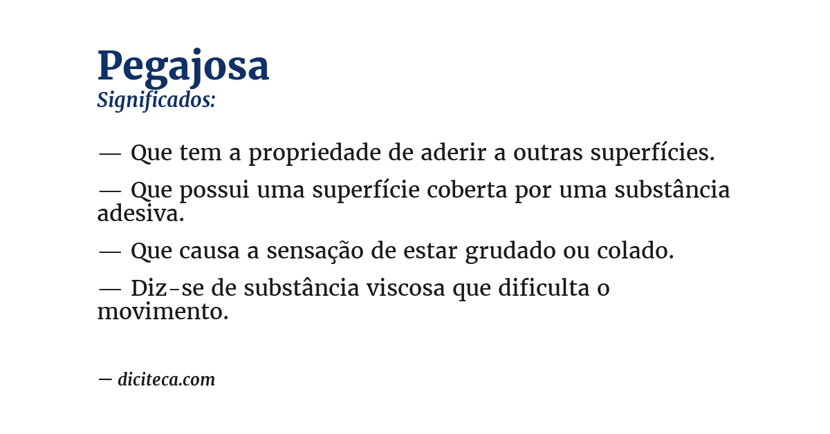 Significado de pegajosa